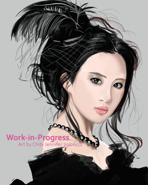 Liu Yi Fei Painting Work-in-progress