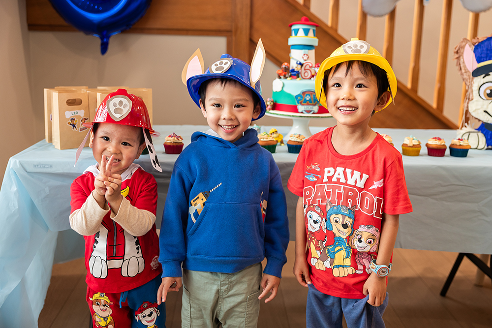 Paw Patrol birthday party with cute party hats